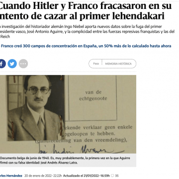 eldiario.es: “Cuando Hitler y Franco fracasaron en su intento de cazar al primer lehendakari”